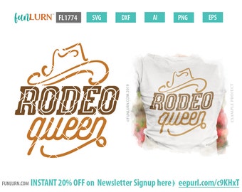 Rodeo Queen svg, Rodeo Yall svg, eps dxf png and ai formats included