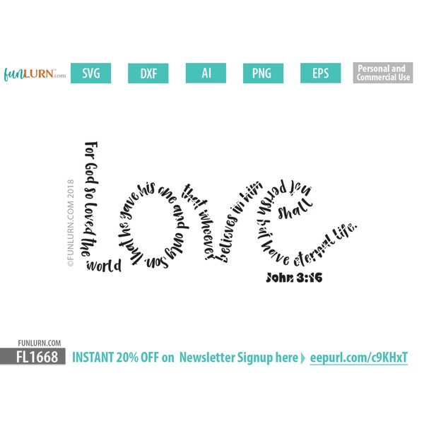 Love svg, John 3 16, For God so loved the world, Christian, Jesus, John 3:16, Church, svg png dxf eps ai formats for cameo, cricut