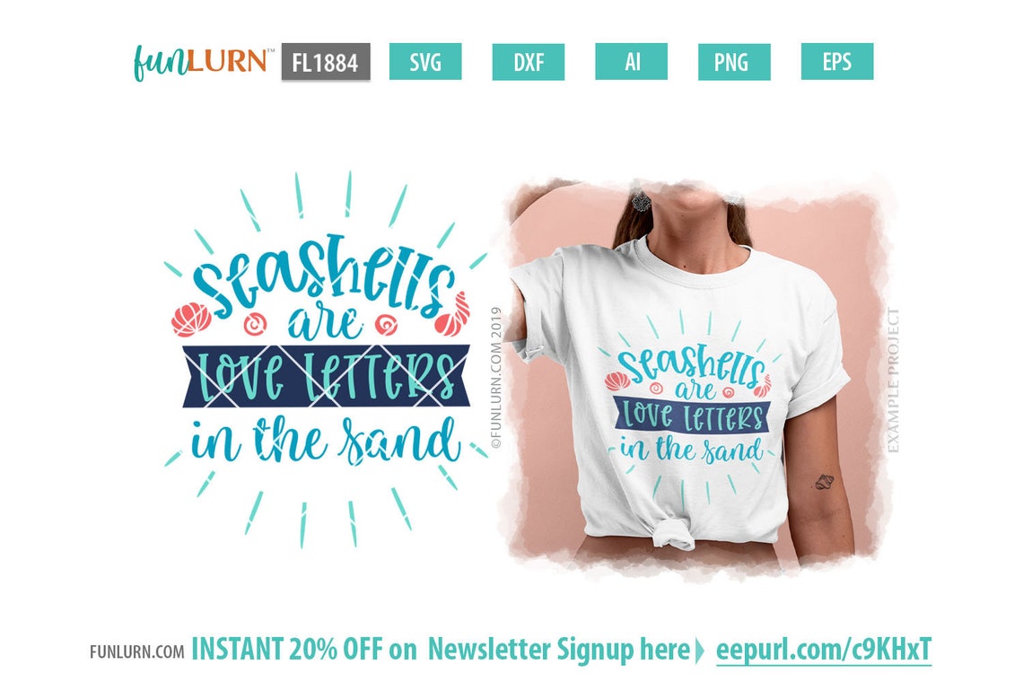 Schelpen zijn liefdesbrieven in het zand SVG Seashell