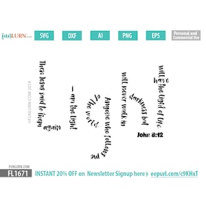 Light svg, João 8 12, Eu sou a luz do mundo, Cristão, Jesus, João 8:12, Igreja, svg png dxf eps zip para cameo, cricut