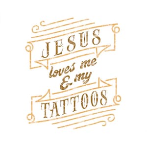 Jésus m’aime et mes tatouages SVG, SVG Christan drôle, Jésus m’aime SVG, Christian, l’amour de Jésus, l’amour, coeur, église, svg png dxf eps zip