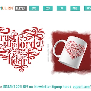 Fiducia nel Signore con tutti i thine cuore svg, Bibbia diario svg, fede svg, dxf, png, eps e formati ai inclusi