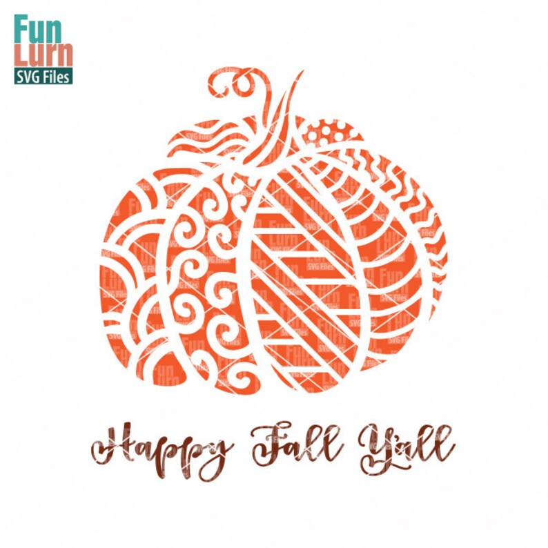Happy Fall Yall Svg Zentangle Pumpkin Svg Pumpkin | Etsy