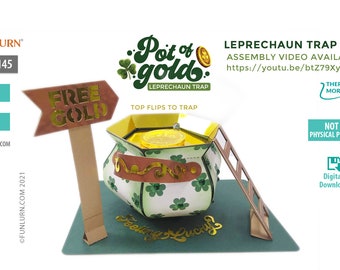 3D Leprechaun Trap SVG, DIY Craft Cut File (Digital Download)