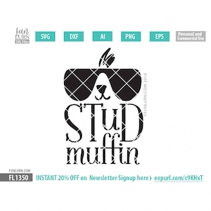 Stud Muffin SVG, Valentijnsdag svg, liefde, jongen, jongens, hart, Baby Romper svg kus, svg, eps, png, dxf voor silhouet en cricut enz