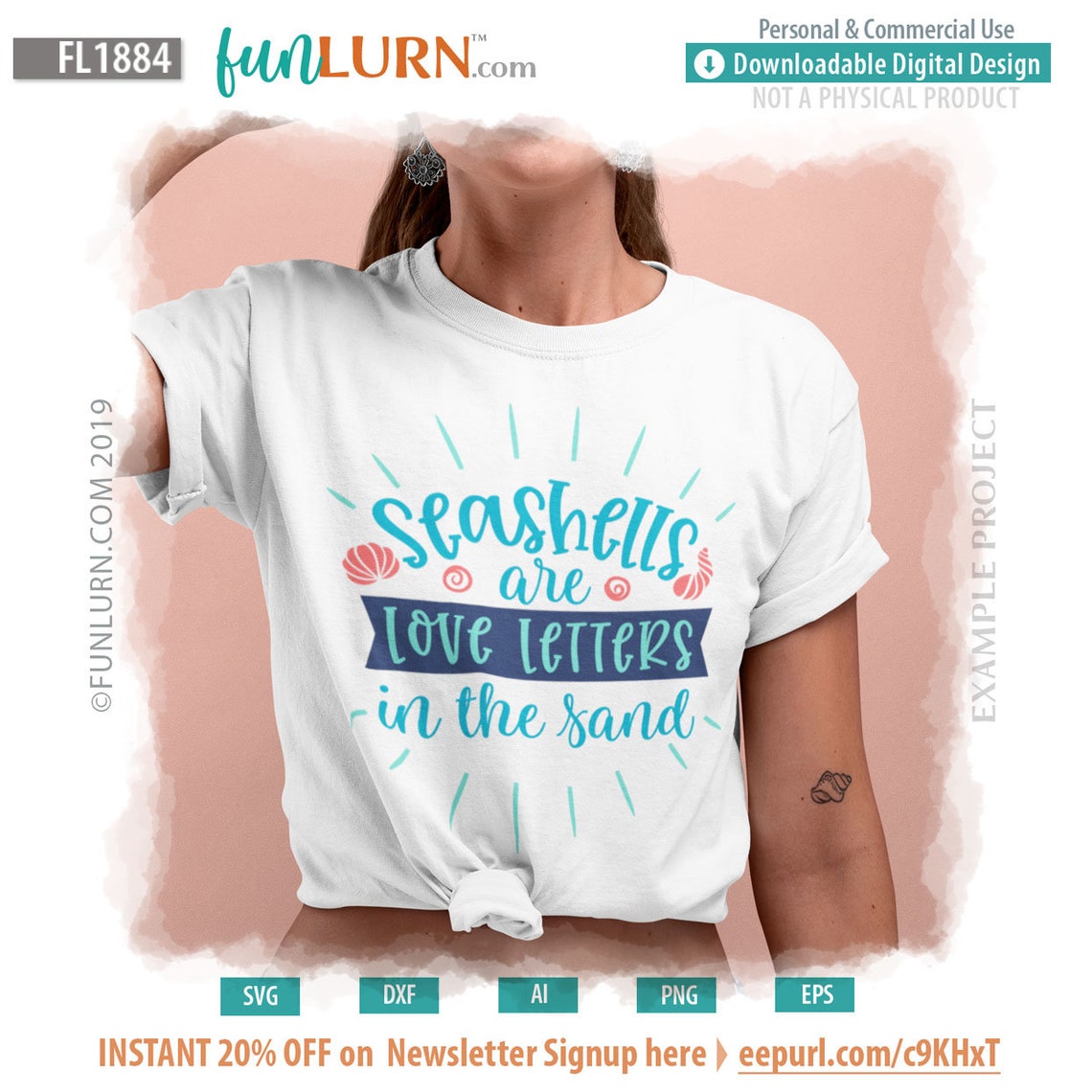 Schelpen zijn liefdesbrieven in het zand SVG Seashell