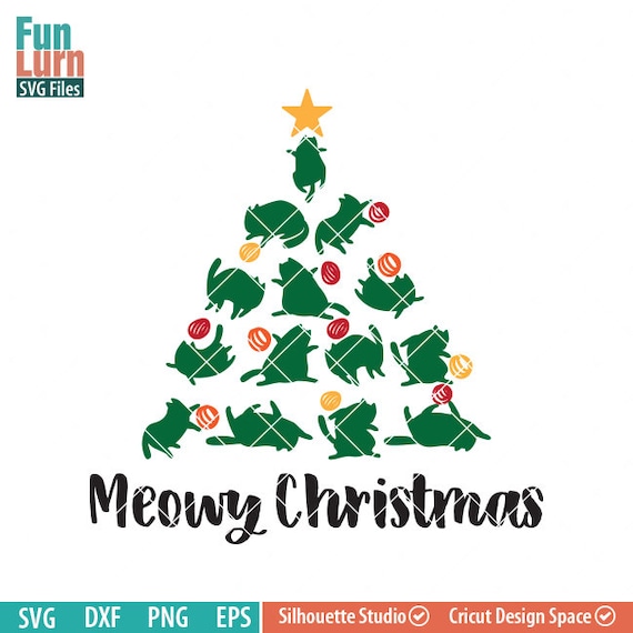 Download Free Meowy Christmas Svg Cat Christmas Tree Svg Christmas Svg Etsy SVG DXF Cut File