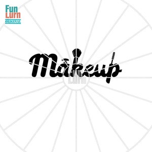 Makeup SVG, Blush Brush, Lips, Mascara Brush (Digital Cutting File)