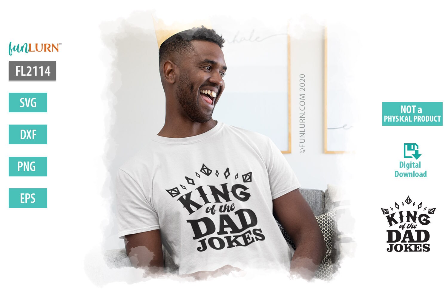 Download King Of The Dad Jokes Svg Cut File Dxf File Funny Father Etsy