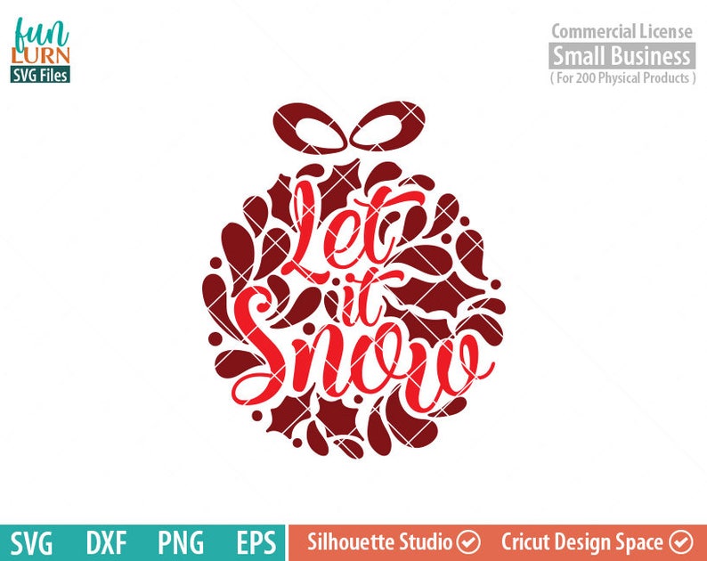 Download Let it snow svg Glass Block Ornament Christmas SVG leaf | Etsy