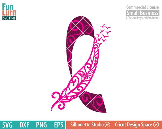 Download Breast Cancer Awareness SVG swirls feather birds memory | Etsy