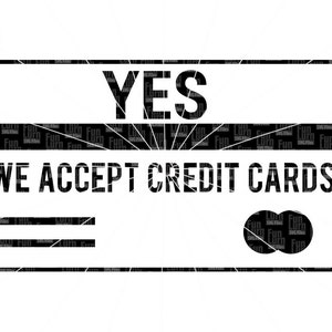 Sì accettiamo carte di credito SVG, Craft Fair Sign , segno di legno, Tshirt , svg png dxf eps utilizzare con Silhouette Cameo, Cricut Air ecc
