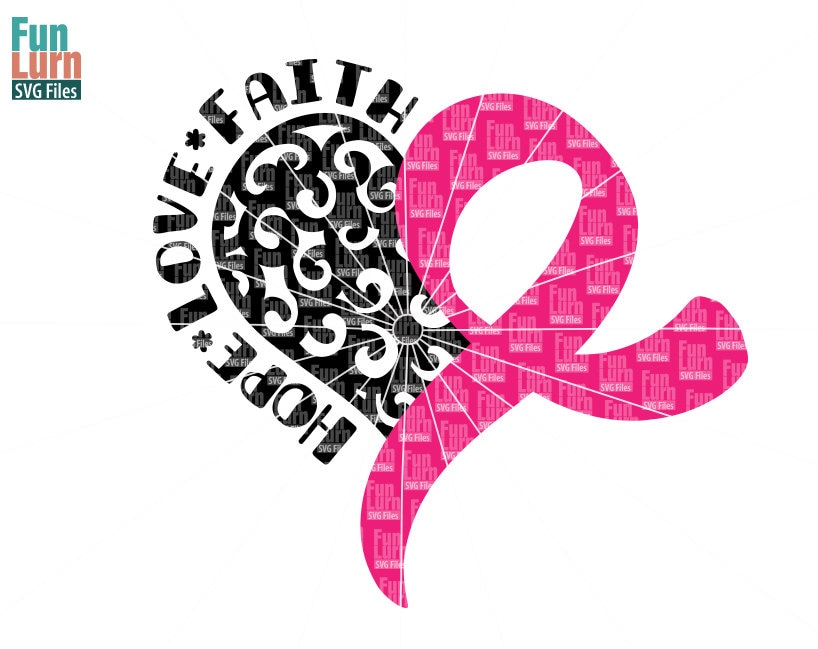 Download Breast Cancer Awareness SVG Swirl heart swirly Support | Etsy