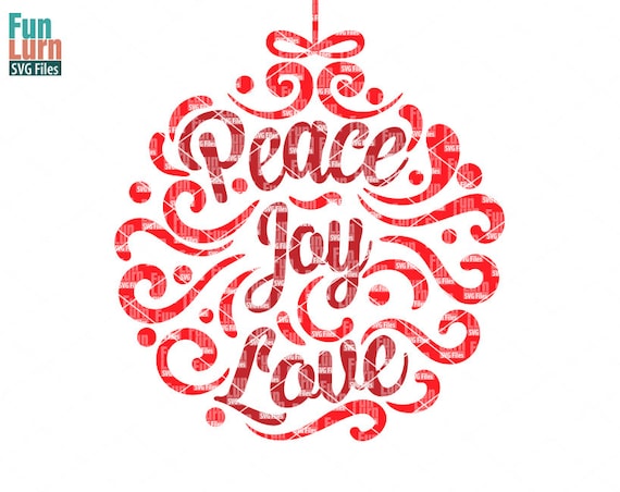 Download Peace Joy Love svg Ornamnent Christmas SVG leaf swirl | Etsy