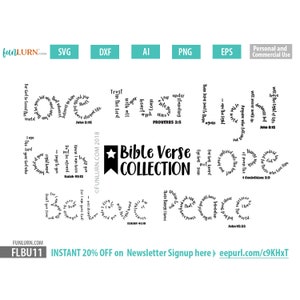 Bible Verses SVG Bundle, Believe svg, Love svg, Light svg, peace svg, hope svg, faith svg, trust svg, SVG, DXF, Png Cut Files