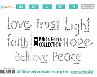 Bible Verse SVG Bundle, Christian Cut Files (svg, dxf, png)