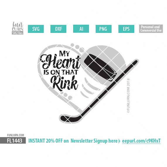 Download My Heart Is On That Rink Ice Hockey Heart Svg Ice Hockey Etsy