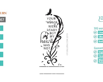 Wings Memorial SVG, In Loving Memory, Remembrance Design (Digital File)