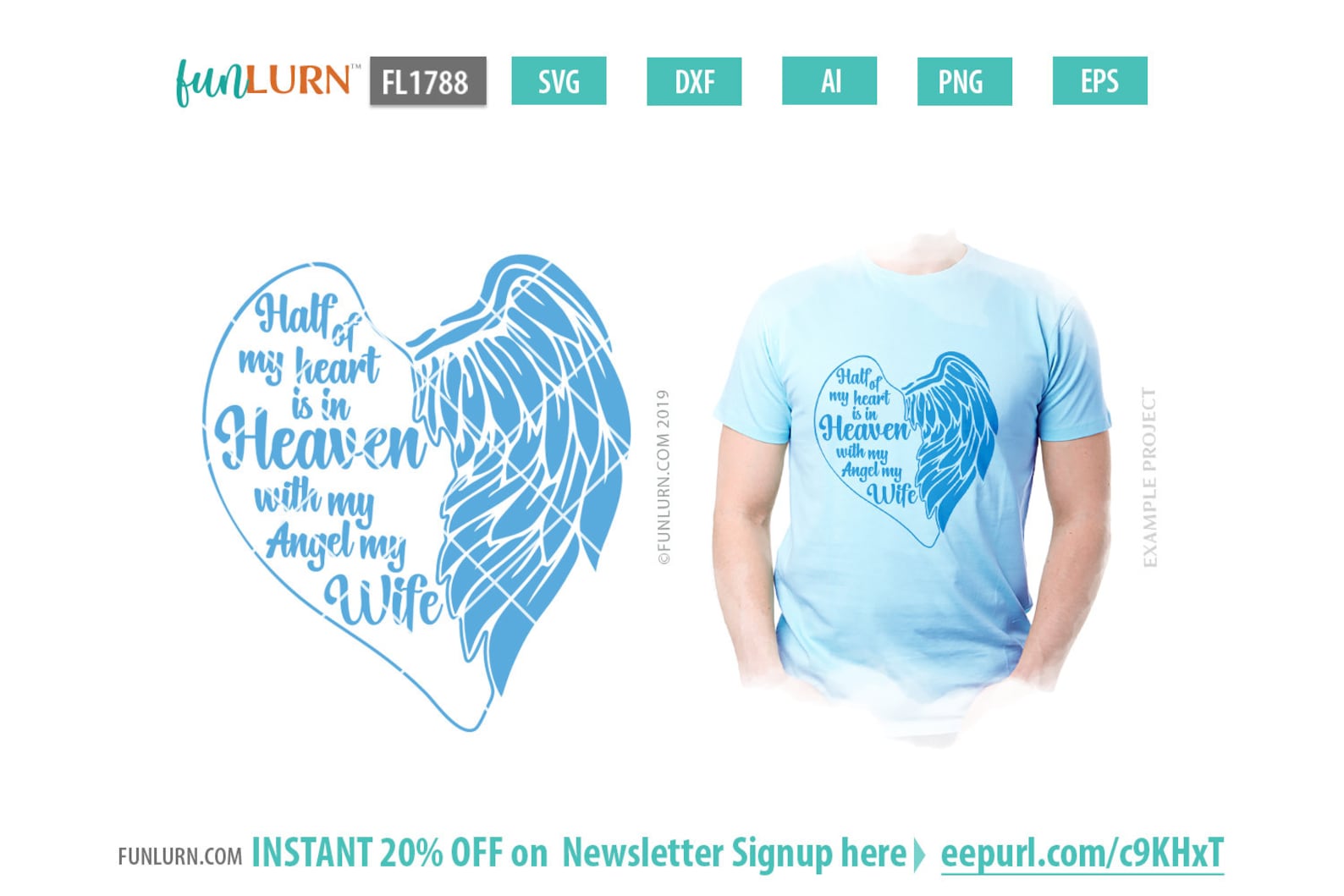 Half of My Heart is in Heaven With My Angel My Wife Svgdxf - Etsy