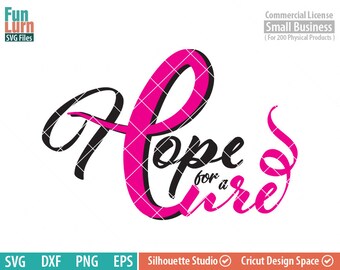 Breast Cancer Awareness SVG, Hope Ribbon Cut Files (Digital Download)