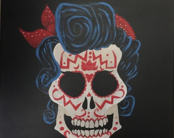 Female Sugar Skull Painting