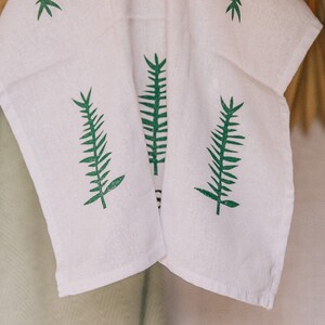 Personalised Hand Printed Fern Linen Napkin - bespoke napkin, Isabella Mai-de, new home gift, wedding table setting, couples gift, furoshiki