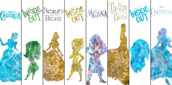 Disney Princess Nebula Silhouette Bookmarks | Etsy