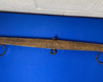 Antique Horse Mule Wagon Yoke Wood Iron Rustic
