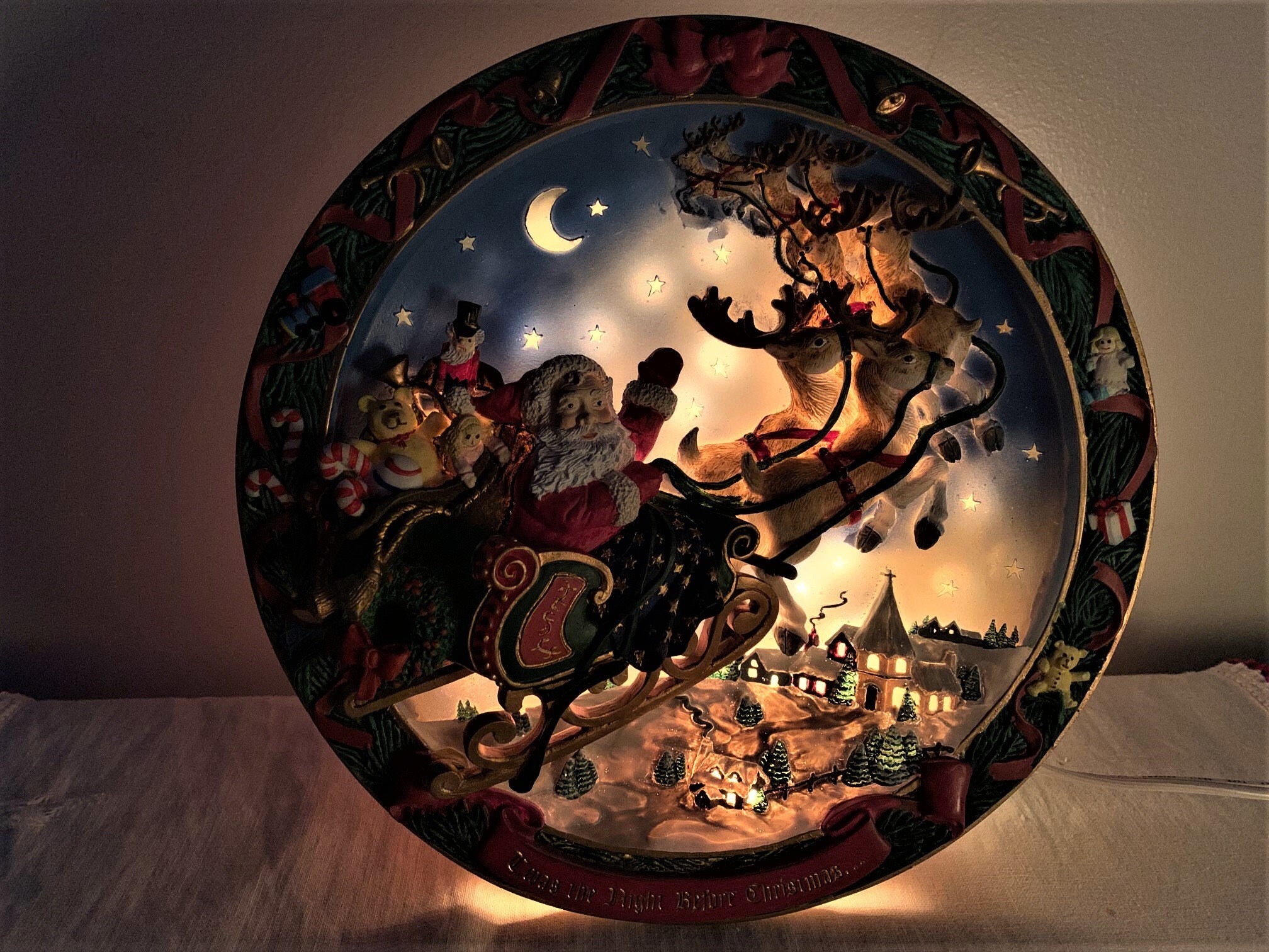 ＊５００枚＊限定製作・Special plate・２００３年クリスマスプレート Bradford Exchange 1994 Illuminated 