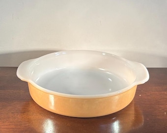 Vintage Fire King 8" Anchor Hocking Round #450 Baking Dish Peach Luster