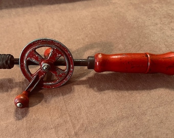 Antique Newton 2 Hand Drill Egg  Beater Style With Removable End