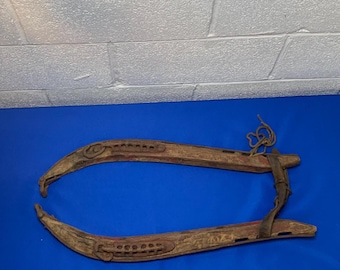 Set of Antique Horse Mule  Yoke Harnesses' 25.5 Wood Iron