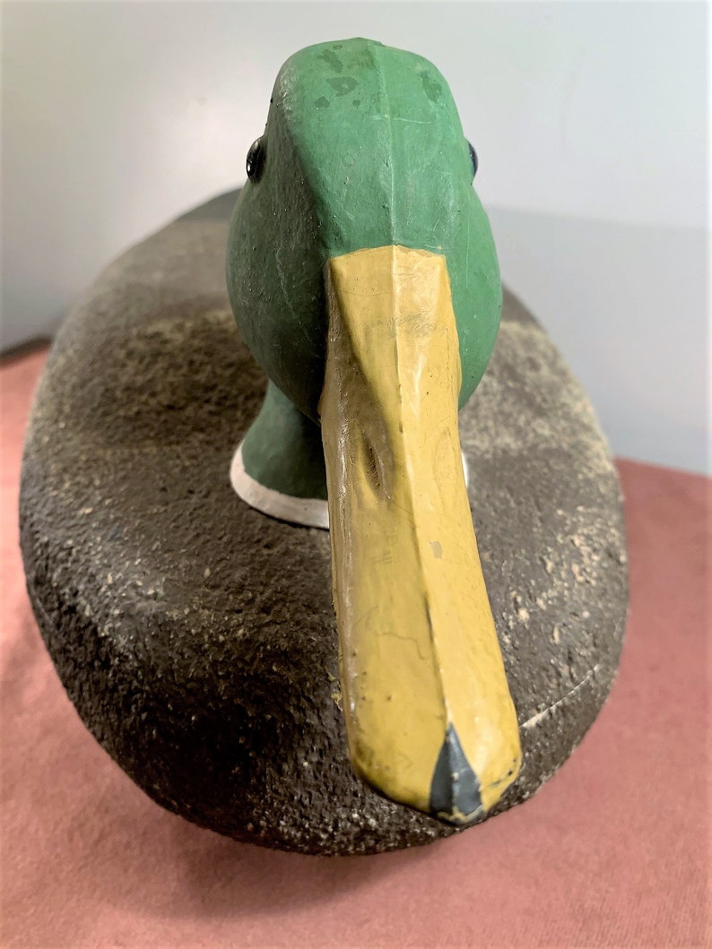 Large 19 Cork & Wood Mallard Duck Decoy With Moveable Etsy