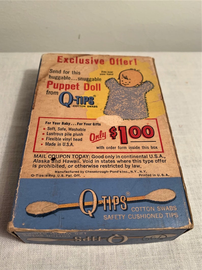 Vintage Wood Stick Qtip Box 125 Sterilized Double Tipped Etsy