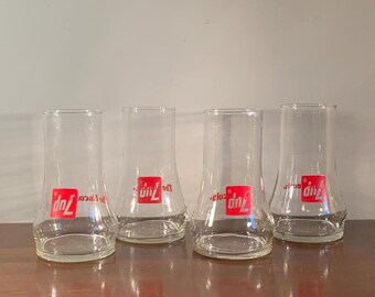 Vintage Set of 4 7UP Glasses Red The Uncola