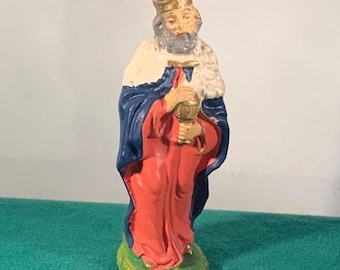 Vintage Nativity Figurine Wise Melchior Man Italy Composition