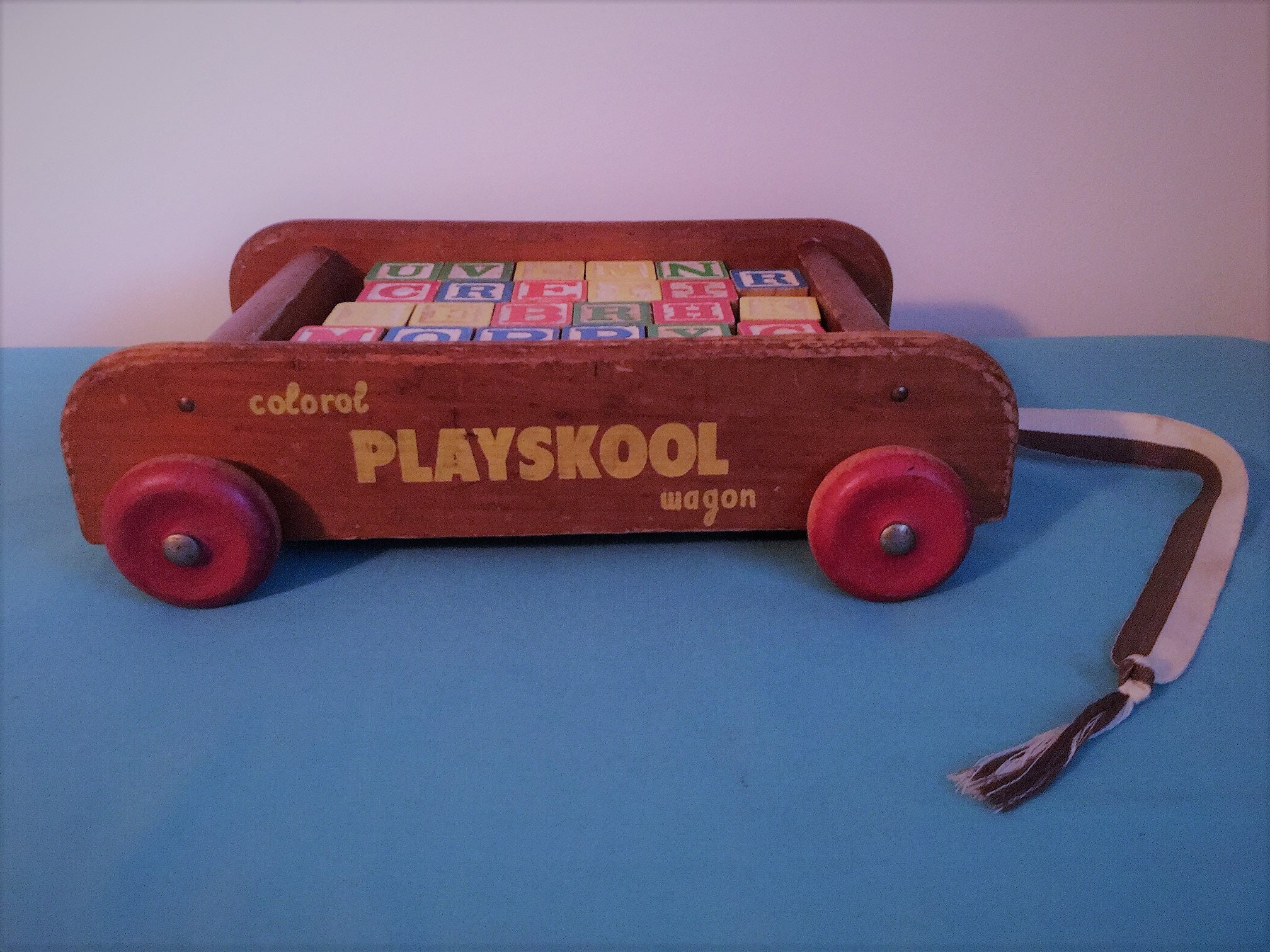 playskool wooden blocks with wagon