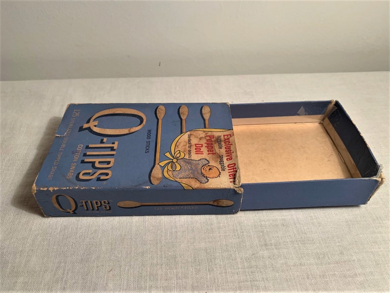 Vintage Wood Stick Qtip Box 125 Sterilized Double Tipped Etsy