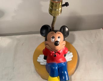 Vintage 1960's Mickey Mouse Table Light Walt Disney Rubber