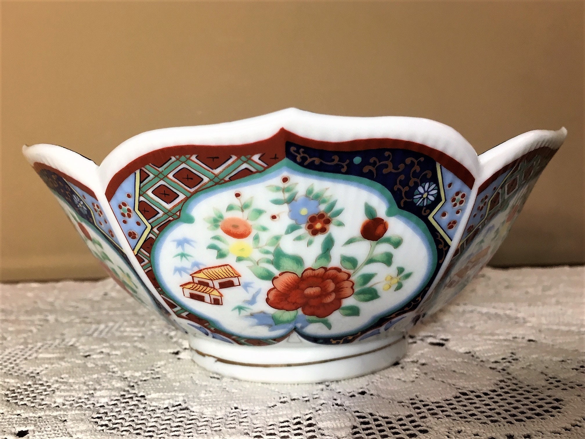 Home & Living Miyako Imari Ware Lotus Handcrafted Porcelain Decorative