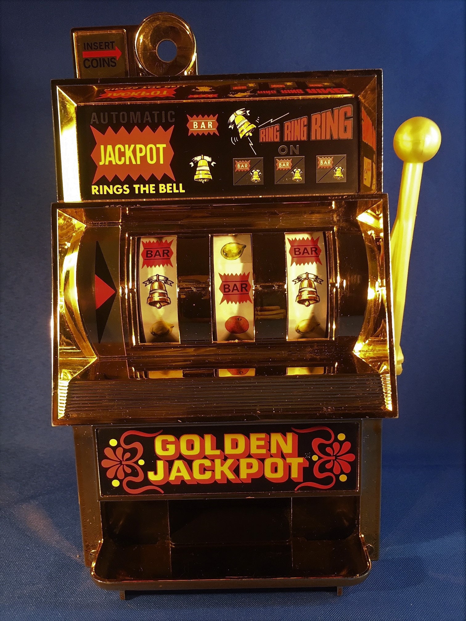 WACO Golden Jackpot Rings the Bell Mechanical Toy Slot Machine