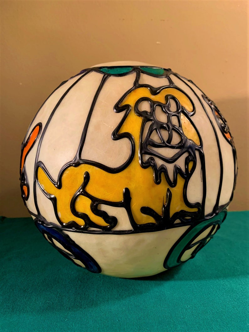 Vintage Fiberglass Circus Lamp Shade for Nursery Lions and Etsy