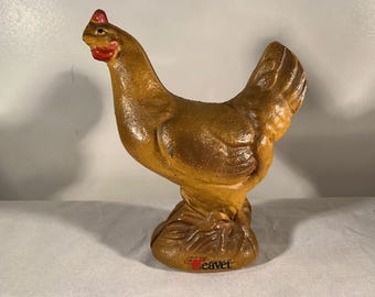 Vintage Weaver Cast Iron Chicken Coin Bank Hen