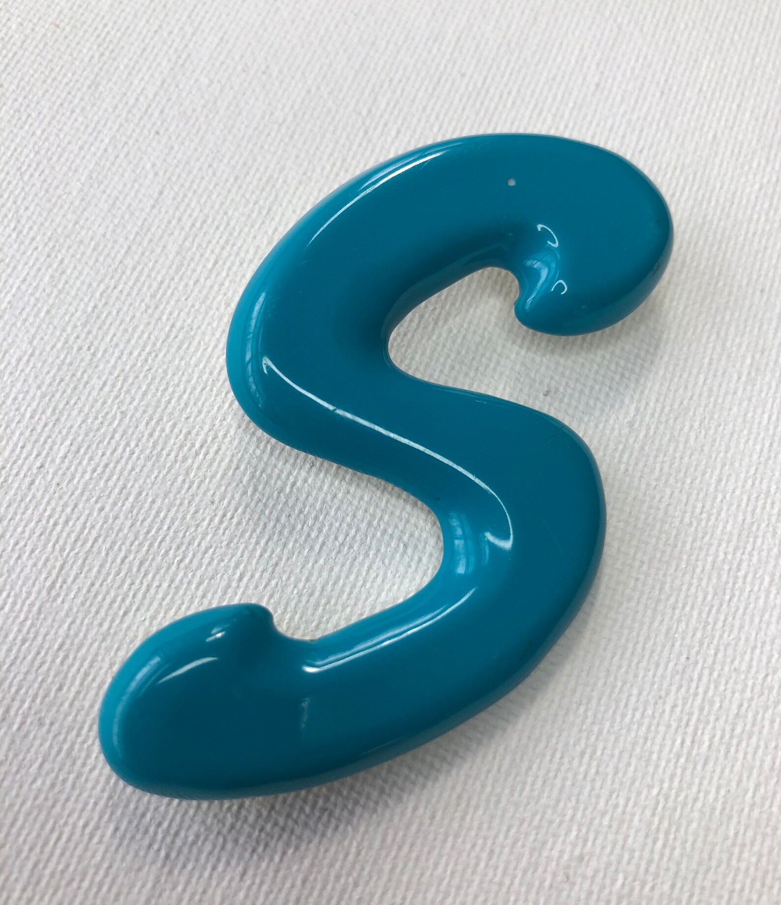 Large Turquoise Blue Enamel Letter S Brooch or Etsy