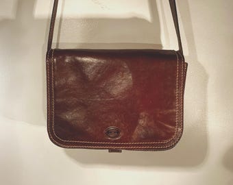 Conte Di Cavour Tanned Leather Vera Pelle Italiana Shoulder Strap Purse