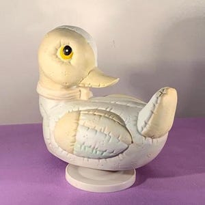 Vintage Easter Musical Cute Patch work  Rotating Duck Plays Dr. Dolittle Song Talk with the Animals