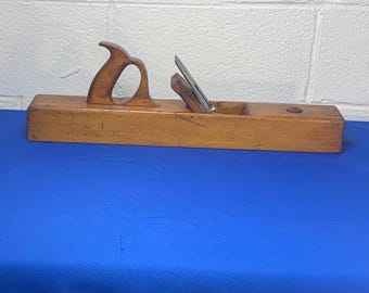 Antique Carpenters Wooden Block 22" Plane Iron Blade