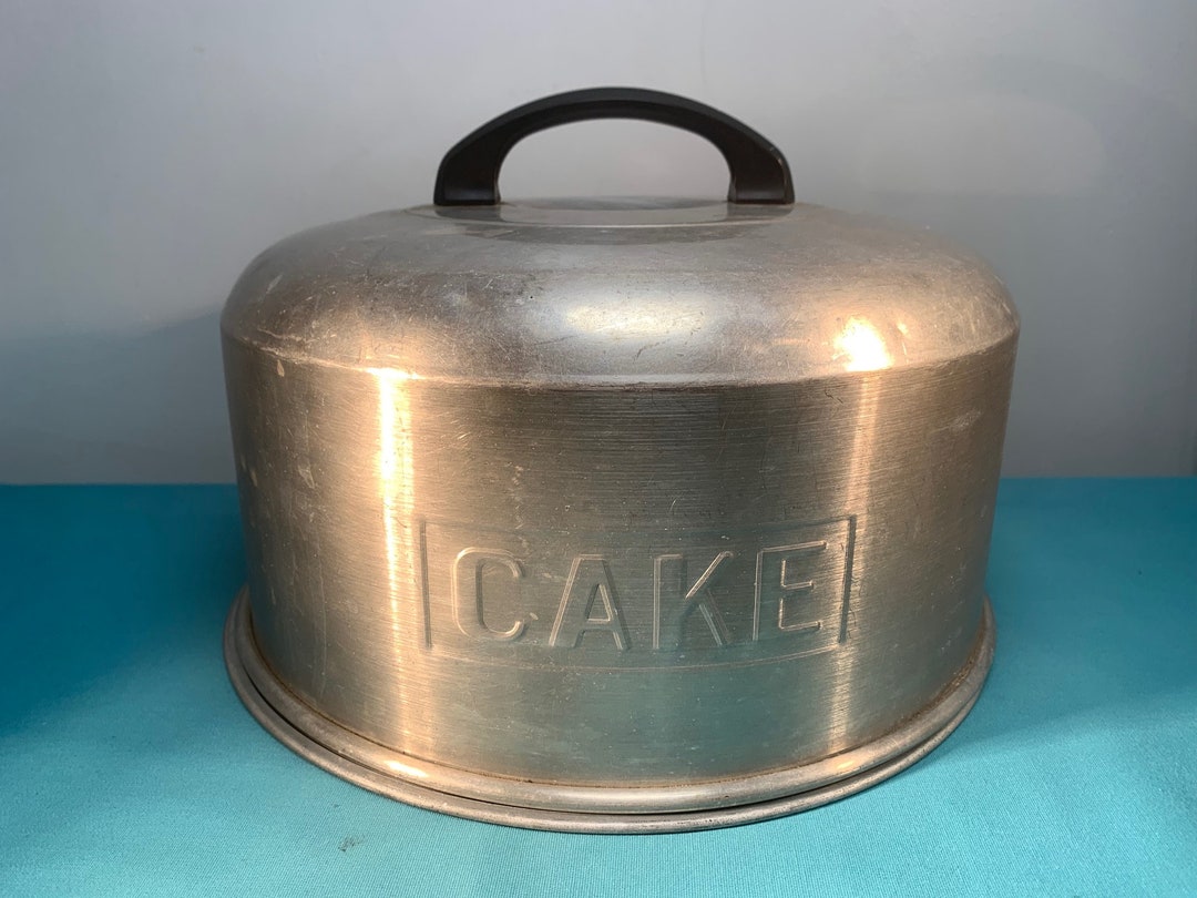 Vintage Round Aluminum Cake Cover Etsy