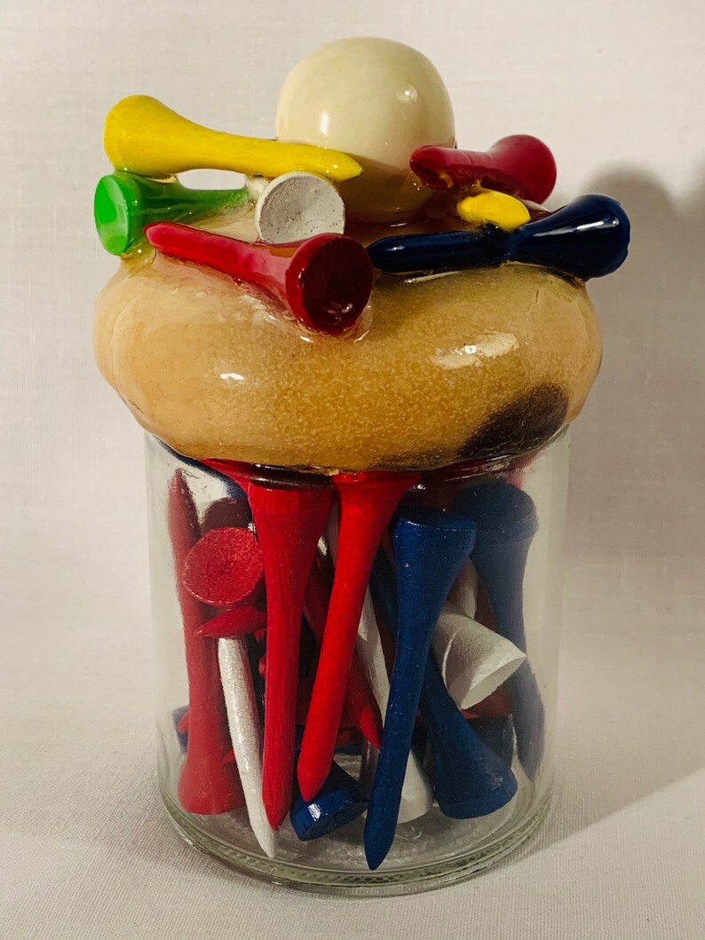 Jar of Golf Tees With Decorative Lid Colored Golf Tees Gift Etsy