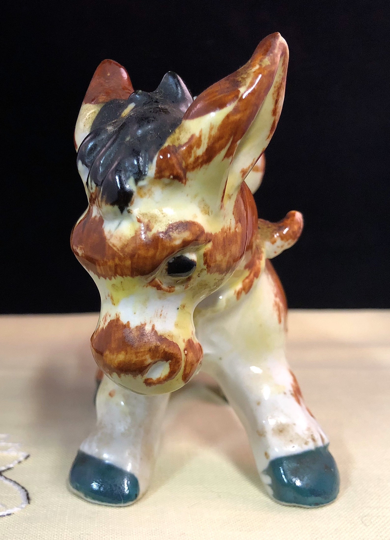 Vintage Donkey Figurine Saddled up and Ready to Go Wild Etsy